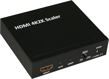 HDMI 4K2K Scaler with Upscale to 4K, Downscale to 1080p@24, HDMI Bypass, Dual Simultaneous Outputs, User-Friendly Interface,HD to Ultra HD Signal