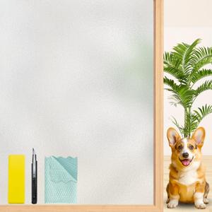 Niviy Frosted Glass Window Film 29.5 x 78.7 Inch Bathroom Window Privacy Film Static Cling Day and Night Home Shower Door Decorative Frosting Cover (Pure)