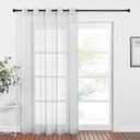 NICETOWN Bedroom Sheer Curtains Light Gray with Casual Style, Grommet Top Lightweight Voile Textured Window Curtains Light and Airy Drapes for Porch/Living Room, 70" W x 84" L, 1 Panel