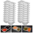 UVHJW 20 Set Reusable Snack Containers, 2-Compartment Dipping Containers with Lid for Refrigeration, Portion Control, Outdoor Takeaway Sauce Dip Case