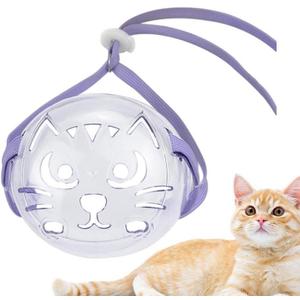 Transparent Cat Grooming Muzzle Breathable Cat Hood Adjustable Pet Head Cover Prevent Biting Chewing Barking