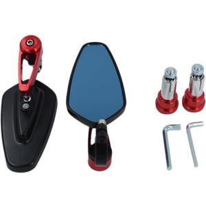 Red 7/8" Bar End Motorcycle Mirror Rearview CNC Motorcycle Mirrors Compatible With Honda GROM MXS125 CB500F Yamaha MT-03 MT-07 FZ-07 MT-09 MT-10 Z125 pro Z650 Z750 and More