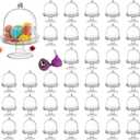 Okllen 36 Pack Mini Cake Plate with Lid, Plastic Cupcake Stand Dome Cover, Clear Small Cake Display Stand for Chocolate, Dessert, Wedding, Birthday, Baby Shower, Tea Party Supplies