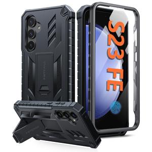 FNTCASE for Samsung Galaxy S23-FE Case: Military Grade Protective Hard Phone Case with Kickstand | Screen Protector | Shockproof TPU Full Protection Drop Proof Phone Cover for Galaxy S23 FE 5G Green