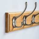Wall Mount Bamboo Coat Rack, 17 Inch 5 Double Hooks, Natural