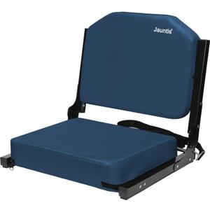 Stadium Seating for Bleachers, Bleacher Seats with Ultra Padded Comfy Foam Backs and Cushion, Wide Portable Stadium Chairs with Back Support and Shoulder Strap (Regular - 16.9"W x 13.2"D x 15.4"H, Navy Blue)
