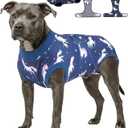 PetWarm Dog Suit for Surgery Recovery, Clothes for Dogs, Post-Surgery Dog Bodysuit, Comfortable Cone Alternative for Male and Female Dogs, Covers Body Area, Unicorn Pattern, Blue, 2XL (XX-Large)