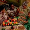 Rossesay Happy Kwanzaa Flameless Tea Light Candle Stand Table Happy Kwanzaa Centerpiece Decoration with Lighted Table Candle Holder Decoration Return Gifts for Festival Holiday