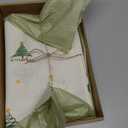 White Christmas Tree Table Runner 95 Inch Long, Ideal for Gifting, Draping Xmas Holiday Table Runner with Dark Green Fringes, Seasonal Winter Kitchen Dining Table Decoration for Home Party 14x95 Inch