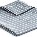 YnM Cotton Duvet Cover for Weighted Blankets (Blue White, 48''x72'')
