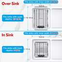 Expandable Stainless Steel Dish Drying Rack Over The Sink For Small Kitchen, Counter Space Saving Compact Black Metal Plate Drain Strainer, Adjustable Hanging In Sink Rust Proof Wire Dryer Holder