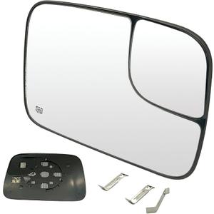 Passenger Right Side Rear View Mirror Glass W/Backing Plate Heated Compatible With 2005 2006 2007 2008 2009 Dodge Ram 1500 2500 3500 Pickup 5161010AA CH1325121