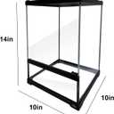 Reptile Glass Terrarium Tank 10 * 10 * 14in, Full View with Front Opening Door,Amphibians Enclosure Habitat Cage for Crested Gecko,Spider,Tarantula,Lizard,Hermit Crab,Frog,Mantises,Insects