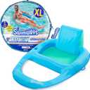 SwimWays Spring Float Premium XL Recliner Chair, Inflatable Pool Floats Adult with Fast Inflation, 25% Larger Than Recliner, Supports Up to 300 lbs