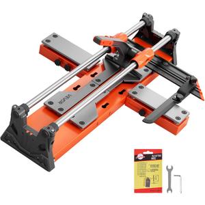 VEVOR 24-Inch Manual Tile Cutter, Upgraded Sliding Head Cutting Tool with Spring-Loaded Base, Angle Fence, Tungsten Carbide Cutting Wheel, Alignment Guide, for DIY Pros, Ceramic, Floor, Wall Tiles