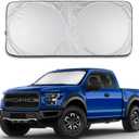 Car Windshield Sun Shade Durable 210T Polyester Heat Block UV Protection Sunshades - Sunlight Blocker Reflective Sun Visor Car Window Shade Easy Storage Sunshade Vehicle Accessories (X-Large) (X-Large = 67.75 x 35.5 Inches)