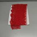 5 Yards Metallic Floral Lace Ribbon Stretch Tulle Lace Trim Elastic Nigerian African Fabric Width 7 Inch for DIY Craft Jewelry Making Clothes Accessories Gift Wrapping Wedding Party Decor (Red)