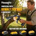 Mini Chainsaw Compatible with DeWalt 20V MAX Battery, 6-Inch Small Cordless Pruning Saw for Tree Trimming, Handheld Electric Wood Cutter with Tool-Free Tensioning & Overheat Auto-Stop (Tool Only)