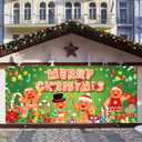 Christmas Garage Door Decoration, Gingerbread Candy Merry Christmas Garage Door Banner Cover Garage Backdrop for Xmas Holiday Outdoor Wall Decor Xmas Party Banner for Garage 6 x 13 ft