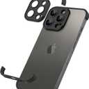 Metal Frameless Phone Case Compatible with iPhone 14 Pro Phone Models Minimalist Bumper Shell (Black Metal)