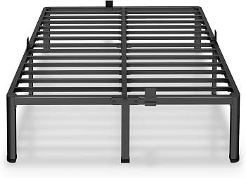 18 Inch Queen Bed Frames with Round Corner Legs Mattress Slide Stopper
