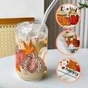 10 Sheet UV DTF Cup Wrap, Fall Theme Harvest Pumpkin Maple Leaf Rub on Transfers for Glass Crafting Glass Cups Wrap Transfer Stickers Decals Waterproof Rub on Transfers for Crafting