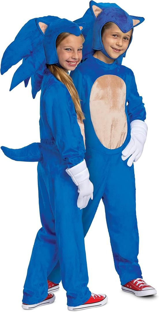 Sonic the Hedgehog Costume, Official Deluxe Sonic Movie Costume and Headpiece (Small (4-6))