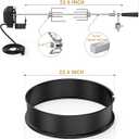 onlyfire Universal High-Temp Resistance Black Coated Steel Charcoal Kettle Rotisserie Ring Kit for Weber 2290 and Other Models