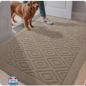 LUMI Washable Indoor Entrance Doormat 24x36, Absorbent Quick-Dry Door Mat, Dirt Trapper Non-Slip Low Profile Entryway Mats for High Traffic, Beige