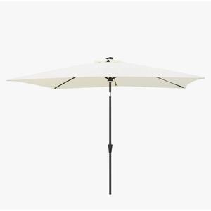 C-Hopetree Rectangular Outdoor Patio Market Umbrella with Solar LED Lights 6.5 x 10 ft