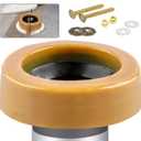 Extra Thick Toilet Wax Ring Kit with Flange and Bolts for Floor Outlet Toilets New Install or Re-seat, Fits 3-inch or 4-inch Waste Lines