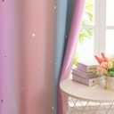 Yancorp Curtains for Girls Bedroom Kids Room Curtain Colorful Window Nursery Curtain 63 inches Length Room Darkening Grommet 2 Layers (Pink Purple, W52 X L63)