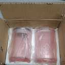 Pink Toothbrush Holders for Bathrooms, 2pcs Glass Toothbrush Holder, 12oz Gold Bathroom Tumbler Cup and Mouthwash Cup, Tooth Brush Cups and Toothpaste Organizer for Bathroom Countertop Decor