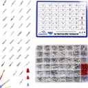 540Pcs 39 Type Car Electrical Wire Terminal Pin Connector Kit 0.6/1.2/1.5/1.8/2/2.2/2.3/2.5/2.8/3.5/4.8mm Wire Terminal Pin Removal Male Female Crimp Pins Non-Insulated Plug