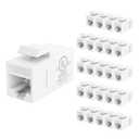 VCE UL Listed 25-Pack RJ45 CAT6 Keystone Coupler Female to Female Insert Coupler, UTP CAT6 Keystone Inline Coupler White