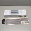 seenda Wireless Keyboard and Mouse Combo, Rechargeable Quiet Keyboard Mouse, Sleek and Ultra Thin Design, Full-Size with Number Pad for Windows, Laptop, PC, Notebook, Desktop (Rose Gold & Black)