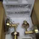 Hardwired Gold Wall Sconces Set of 2, Modern Bathroom Sconces Wall Lighting Vanity Light Fixtures with Clear Glass, Brushed Brass Wall Decor Lights for Mirror Living Room Bedroom Hallway Stairwell