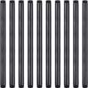 10 Pack 1/2 Inches x 12 Inches Black Malleable Steel Nipples Fitting, DIY Steampunk Industrial Vintage Style.