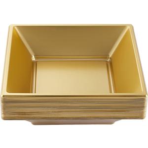 N9R 50 Count Gold Square Plastic Serving Bowls, 12 Oz Disposable Square Bowls for Candy Snake, Salad Bowl Perfect for Party Wedding Birthday