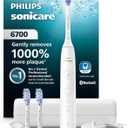 Philips Sonicare 6700 Series Electric Toothbrush - Next-Generation Sonicare Technology, Pressure Sensor, 9 Brushing Settings, SmarTimer, BrushPacer, 21-Day Runtime, Travel Case, White, HX7410/07,  Pearl White, 1 Count (Pack of 1). Only 2 Brushes Present.