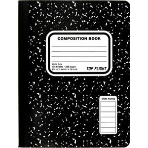 Top Flight Composition Book, Wide Rule, 100 Sheet