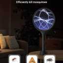 YISSVIC Electric Fly Swatter 4000V Bug Zapper Racket Dual Modes Mosquito Killer with Purple Mosquito Light Rechargeable for Indoor Home Office Backyard Patio Camping (Black-1 Pack)