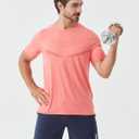 Men's Athletic T-Shirts Moisture Wicking Cool Running Short Sleeve Tee Gym Tennis Workout Hiking Cationic (XXL)