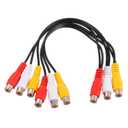 MECCANIXITY AV Audio Video Splitter Cable, 3 RCA Female Plug to 6 RCA Female Plug 25cm Composite Video Splitter Adapter Output Cables Cord