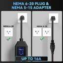 16 Amp Level 1/2 EV Charger, 110V-240V, with NEMA 6-20 Plug/5-15 Adapter | with 25ft Cable, Portable EV Charger, J1772 Charger Compatible with All EVs