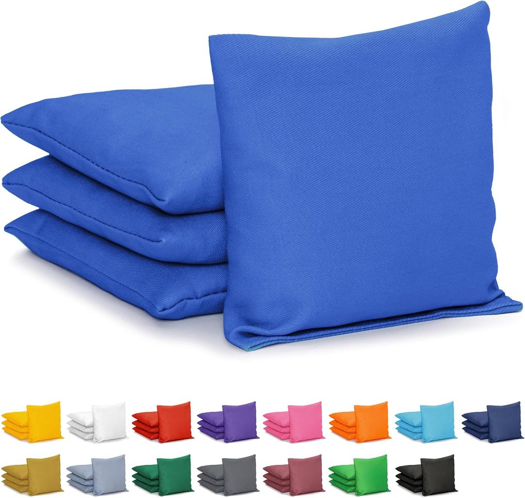 GoSports Classic Cornhole Bean Bags Set of 4- Regulation All Weather, Mix and Match (Royal Blue)