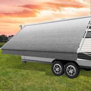 19FT RV Awning Fabric Replacement, 18'2" Fabric, 19.5oz, Ombré Gray | Heavy-Duty Vinyl, Heat-Sealed Vinyl, Weatherproof, Universal Fit for RVs, Motorhomes, Campers and Travel Trailers