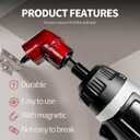 1/4 Inch 105 Degree Right Angle Driver Adapter Hex Shank Power Screwdriver,Quick Change Drive and Magnetic Bit Socket Right Angle Drill Attachment Adapter