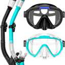 Seovediary Snorkel Set Adults Snorkeling Gear Anti-Fog Panoramic View Swim Mask Dry Top Snorkel Kit with Carry Bag for Snorkeling Scuba Diving Swimming Travel