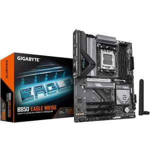 GIGABYTE B850 Eagle WIFI6E AMD AM5 ATX Motherboard, Support AMD Ryzen 9000/8000/7000 Series, DDR5, 8+2+2 Power Phase, 3X M.2, PCIe 5.0, USB-C, WIFI6E, GbE LAN, EZ-Latch